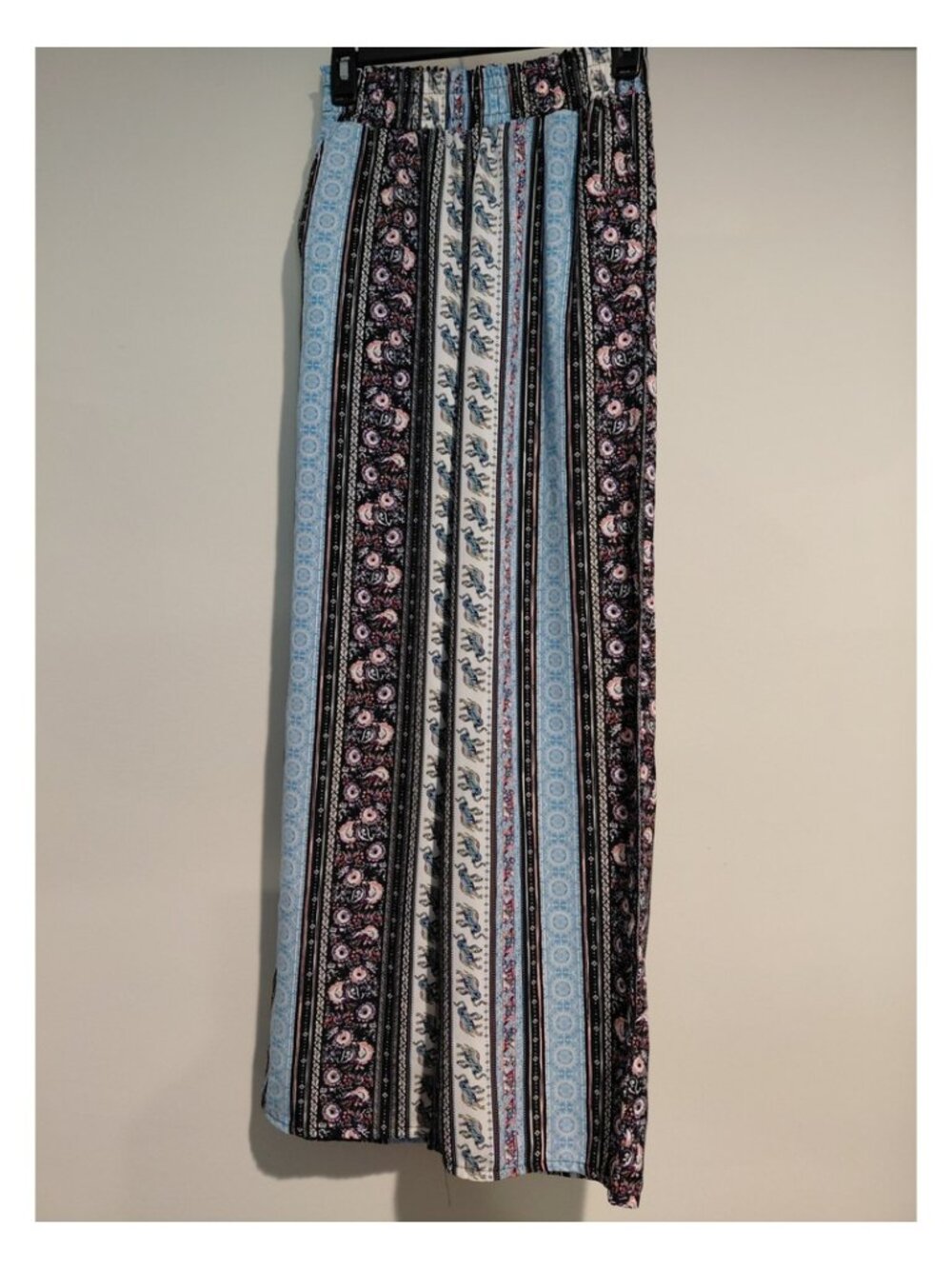 Joe B Women’s XS Wide Leg Palazzo Pants Boho Floral Elephant Print NWOT